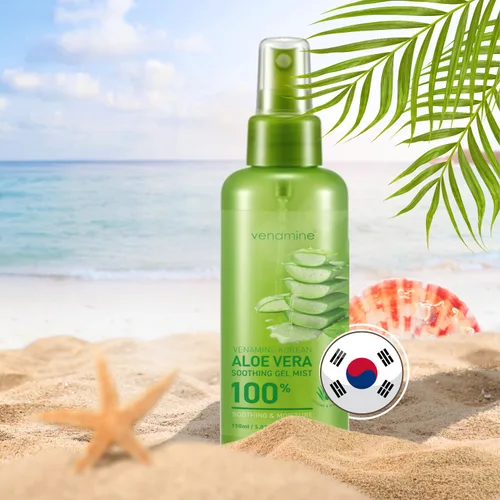 Vista 4 de VENAMINE Gel Niebla Calmante y Humectante de Aloe Vera Coreano 100%, 150 Gramos
