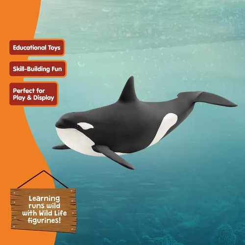 Vista 6 de schleich Wild Life - Juguete de ballena asesina – Figura realista de orca de 8 pulgadas – Figura de animal de vida silvestre del océano para jugar