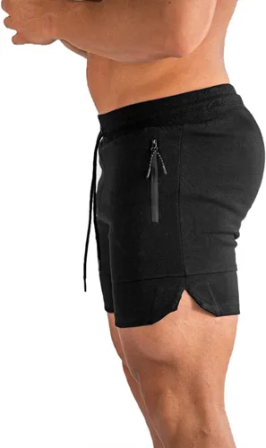 Vista 2 de PIDOGYM Pantalones cortos de entrenamiento de gimnasio de 5 pulgadas, pantalones cortos ajustados para culturismo, correr, entrenamiento