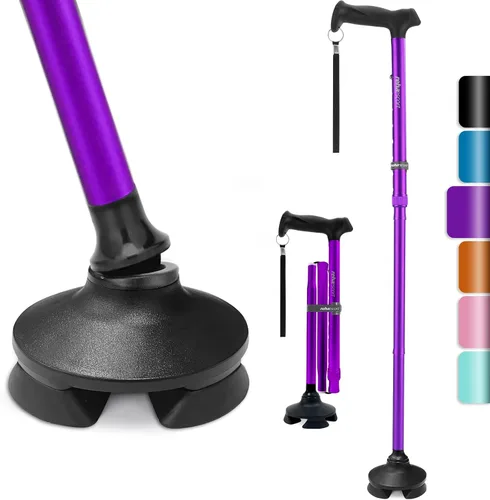 Vista 8 de Rehaescort - Bastón para caminar para hombres y mujeres - Plegable, ajustable, liviano, bastones para equilibrio de personas mayores, se sostiene