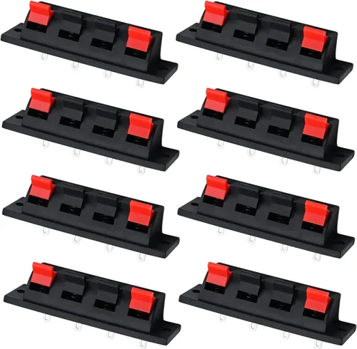 Vista 19 de Fielect 16 unids WP2-3 Clip de conexión de resorte de altavoz Terminales de 2 vías Bloque de tira Abrazadera de unión Clip de prueba Jack Socket