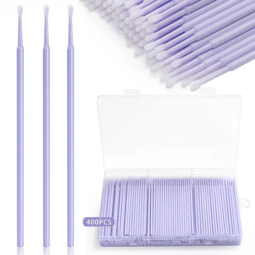 Vista 8 de 400 piezas de microcepillos aplicadores, JASSINS Microswabs para extensiones de pestañas, hisopo desechable de precisión de 0.079 pulgadas
