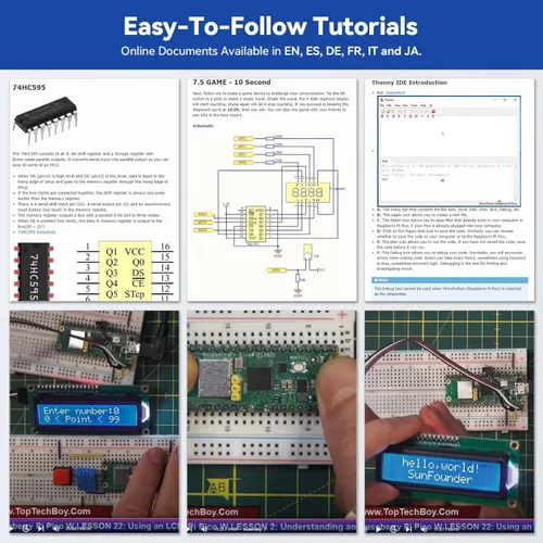 Vista 7 de SunFounder Raspberry Pi Pico W Ultimate Starter Kit con tutoriales en línea, cumple con RoHS, más de 450 artículos, 117 proyectos, MicroPython, C/C