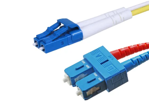 Vista 5 de Monoprice Cable de fibra óptica, LC/SC, modo único, dúplex - 9.8 ft (tipo 9/125) - amarillo