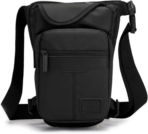 Vista 2 de Anjoy Impermeable lona táctica gota pierna bolsa al aire libre cintura paquete para hombres mujeres moto ciclismo multi-bolsillo cintura Fanny bolsa