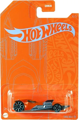 Vista 4 de Hot Wheels Orange & Blue 53rd Anniversary Twin Mill III 4/5 DieCast Vehículo a escala 1:64