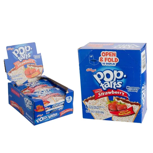 Vista 2 de Pop Tarts Kellog's Pop-Tarts - Fresa esmerilada, 3.67 onzas, 6 cajas (31732) (420561)