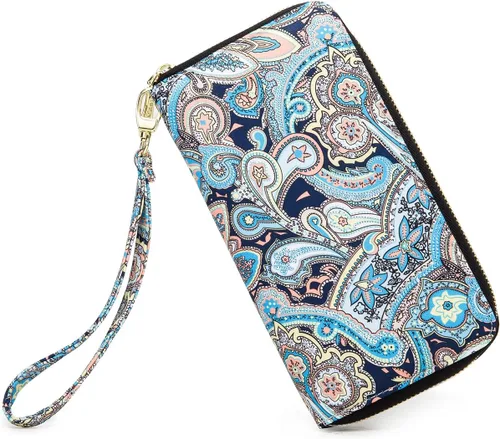 Vista 172 de Cartera de mano para mujer, estilo bohemio, con RFID, elegante, espaciosa con correa para viajes, capacidad para tarjetas, teléfono, dinero