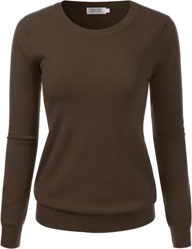 Vista 30 de Suéter Pullover de Punto Suave Premium para Mujer con Cuello Redondo y Manga Larga (S-XXL)