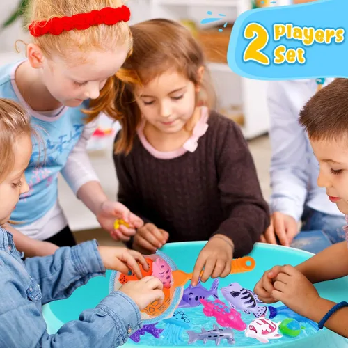 Vista 7 de Goody King Juego de pesca magnético, juguetes de piscina para niños, mesa de agua para interiores y exteriores, juguetes de fiesta de carnaval