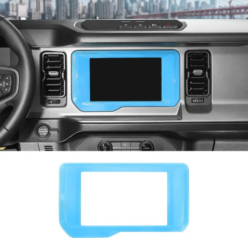 Vista 16 de RAZPOY Cubierta de panel de navegación de consola central compatible con Ford Bronco 2021-2023, azul (solo para pantalla pequeña)