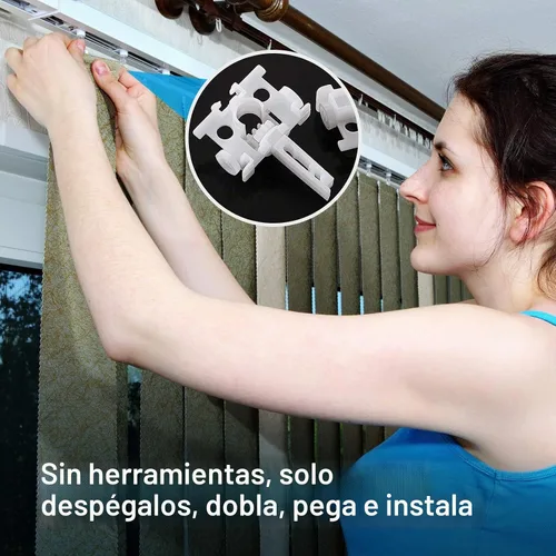 Vista 6 de Jetec Kit de pestañas de reparación de persianas verticales, listones de repuesto, piezas de fijador de ventana para accesorios de cortina