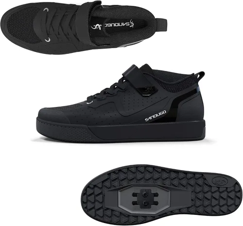 Vista 8 de SANDUGO Tenis de ciclismo MTB SPD para hombre, adecuados para ciclismo de montaña, DH Enduro, compatible con todos los pedales de 2 pernos