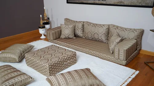 Vista 4 de arabicsofa Sofá de asiento de piso árabe - Sofá modular hecho a mano con sofás otomanos