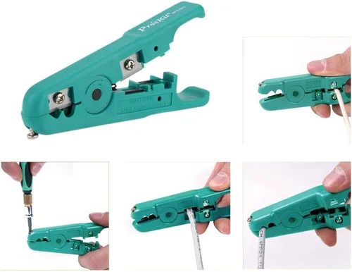 Vista 2 de ProsKit 6PK-501 portátil multifuncional precisión UTP/STP cable pelacables herramienta de alta calidad alicates de corte