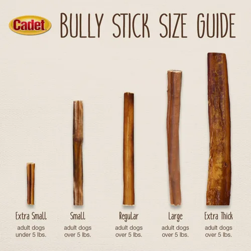 Vista 6 de Cadet Bully Sticks para perros grandes, pizza de carne de res totalmente natural, masticables de larga duración sin cuero crudo para masticadores