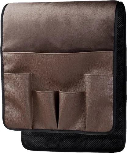 Vista 8 de Wanty Organizador suave de terciopelo para sofá, silla, reposabrazos para control remoto, teléfono celular, libro, lápiz (negro)