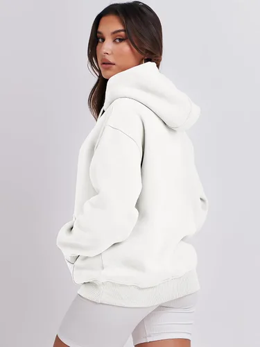 Vista 5 de ANRABESS Sudaderas con capucha de forro polar de gran tamaño para mujer, sudaderas casuales para otoño, moda 2023, trajes de moda Y2K