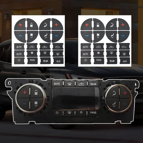 Vista 6 de 2 Paquetes Kit de Reparación de Botones del Tablero de CA Calcomanías Adhesivas - Compatible con Chevy, para Reparar Botones de Control de A/C