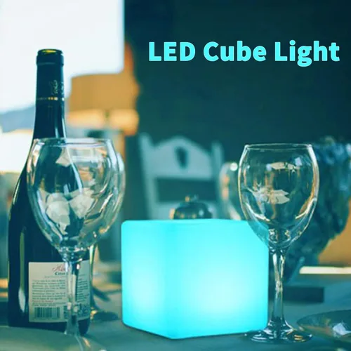 Vista 3 de Luz LED en cubo, luz nocturna inalámbrica de 4 pulgadas para niños, lámpara de estado de ánimo recargable con 16 colores cambiantes, cubo cósmico
