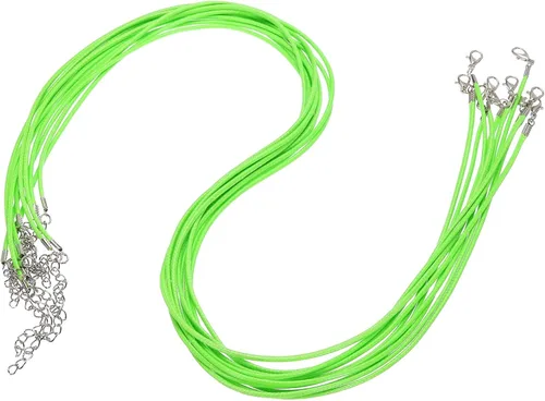 Vista 11 de MECCANIXITY 10 cordones de collar encerado de 18 pulgadas, cadena de collar a granel con cierre de 0.059 in de cuerda de cuero encerado para hacer