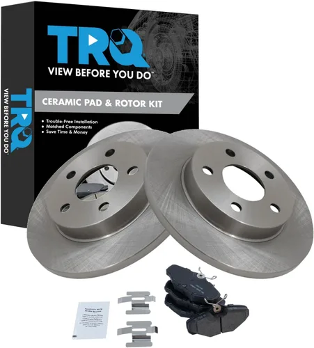 Vista 110 de TRQ Juego de pastillas de freno y rotor de cerámica trasera compatible con Honda Accord V6 1998-02 3.0L con frenos de disco traseros 02-06 Acura RSX