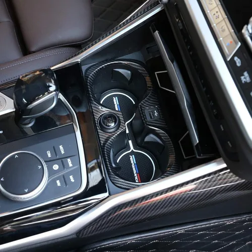 Vista 5 de Cubierta de marco de control central de coche ABS cromado estilo fibra de carbono para BMW Serie 3 G20 G28 325li 2019 2020