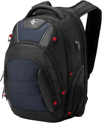 Vista 16 de Swissdigital - Mochila de diseño para viaje para hombres, compatible con TSA, con carga USB, protección RFID, mochila de negocios para laptops