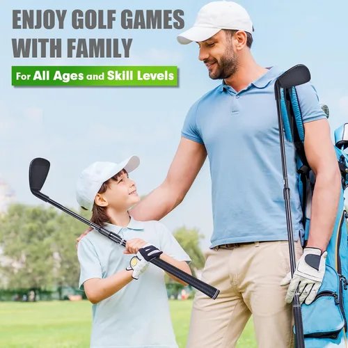 Vista 8 de Club de juego de astillado de golf, eje de metal retráctil, juego de golf de velcro, club de plástico para jóvenes, adultos, para entrenamiento