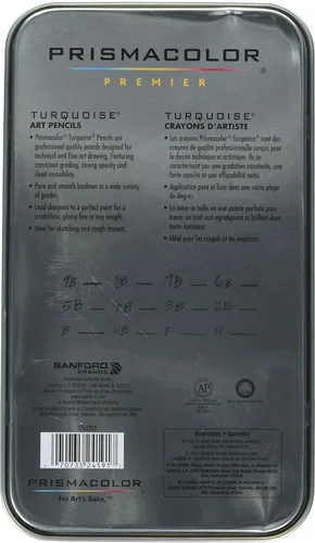 Vista 2 de Prismacolor - Lápices de grafito de grado suave color turquesa Premier, lápices de arte (1 paquete de 12)