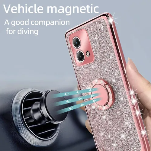 Vista 6 de Funda para Moto G Stylus 4G 2023, Moto G Stylus 2023 (no 0.18 oz) para mujer, con purpurina, suave, elegante, transparente, TPU de lujo, bonita