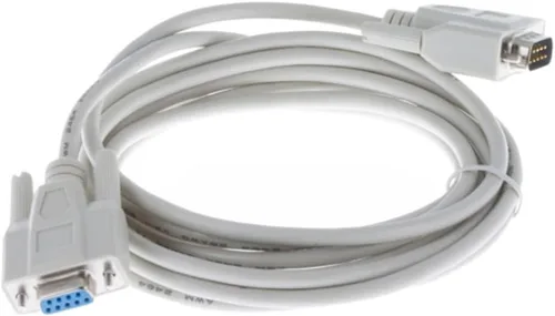 Vista 4 de CablesAndKits Cable de extensión serie DB9 macho a hembra, 10 pies, beige, recto