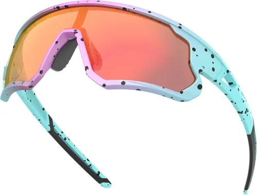 Vista 8 de Gafas de sol deportivas polarizadas para hombres, mujeres, jóvenes, béisbol, correr, conducir, golf 03B-rojo