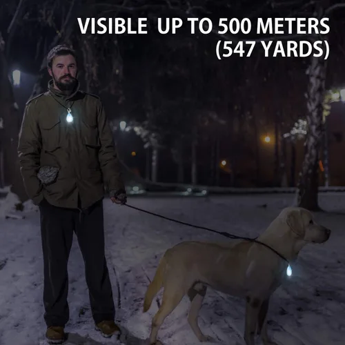 Vista 4 de Paquete de 2 luces recargables para perros, luz para collar de perro, impermeable, luces de seguridad LED para perros con 3 modos, múltiples