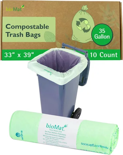 Vista 17 de bioMat Bolsas compostables de desechos de alimentos de 2.6 galones, 125
