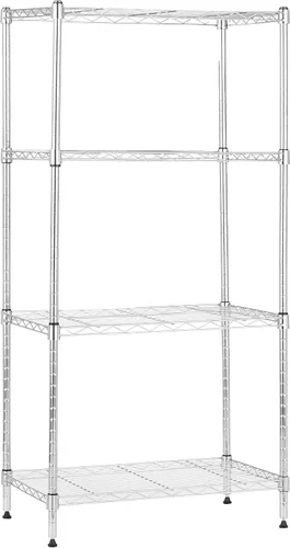 Vista 24 de Amazon Basics Estante organizador ajustable de alambre de acero resistente con 3 estantes para cocina, garaje, 23.2 pulgadas de largo x 13.4