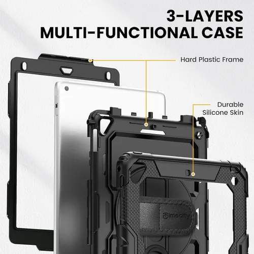 Vista 9 de Timecity - Funda para iPad de 6ª y 5ª generación, 9,7 pulgadas, 2018/2017, con soporte giratorio, silicona, carcasa protectora de PC de repuesto
