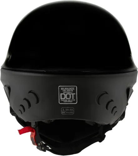 Vista 9 de Milwaukee Helmets MPH9831DOT Rascal - Casco de motocicleta 2 en 1 de cara abierta 3/4, negro brillante, para hombres y mujeres, talla S