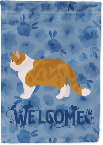 Vista 46 de Caroline's Treasures CK4813CHF - Bandera de bienvenida con gato abisinio azul, manga grande, para porche, para colgar en la pared, poliéster