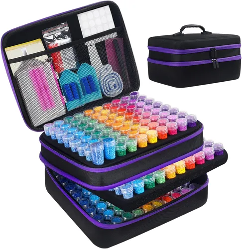 Vista 8 de Douorgan Contenedores de Almacenamiento de Pintura de Diamante Accesorios y Herramientas Organizador Portátil de Pintura de Diamante Estuche