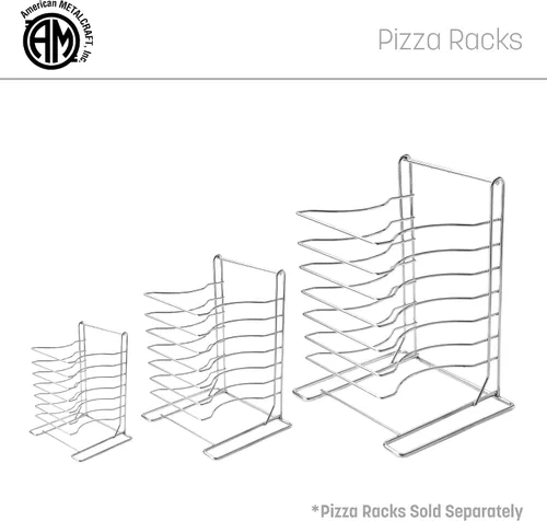Vista 6 de American Metalcraft 19107 - Estante para pizza de 7 niveles, acero cromado - Montaje en pared o diseño independiente, 15 pulgadas de alto x 10
