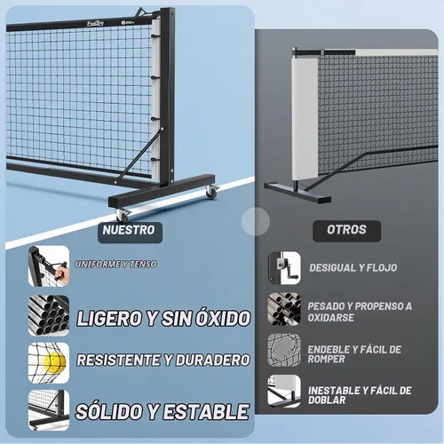 Vista 5 de Fostoy Pickleball Net, Pro Aluminum Frame with Dual-Side Tensioning System