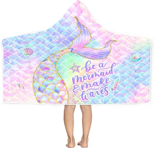 Vista 16 de Bonsai Tree Toalla de playa con capucha de tiburón para niños, toalla de baño con capucha de peces marinos frescos para niños, divertidos animales