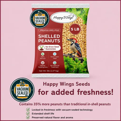 Vista 4 de Happy Wings - Alimento para pájaros de cacahuetes sin cáscara de 5 libras