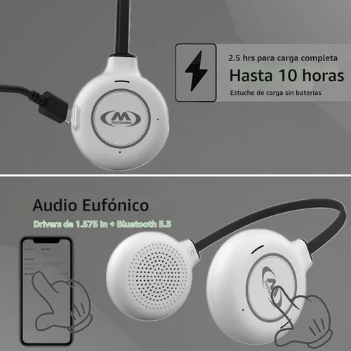 Vista 5 de Casco con auriculares para esquí, altavoces Bluetooth inalámbricos verdaderos para esquí, snowboard, ciclismo de montaña