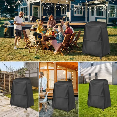 Vista 7 de Funda para parrilla Ninja Woodfire compatible con horno de pizza Ninja OO101 con soporte, cubiertas impermeables para parrilla al aire libre Ninjaa