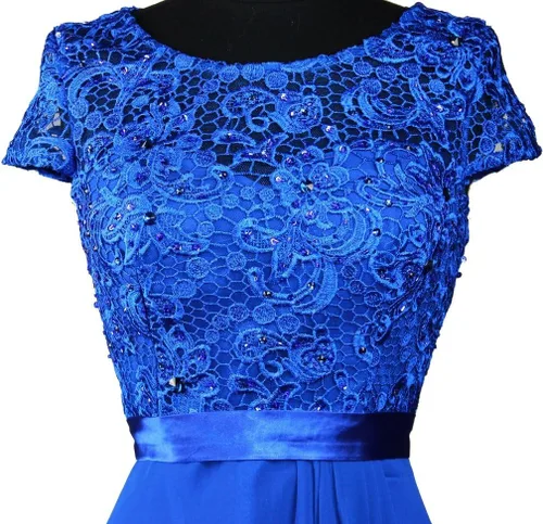 Vista 20 de Meier - Vestido para la madre de la novia con cuentas y manga larga.