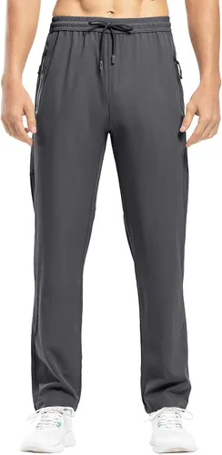 Vista 7 de Pantalones Rdruko para correr, casuales para hombre, ligeros, transpirables, de secado rápido, para senderismo, correr, deportes al aire libre
