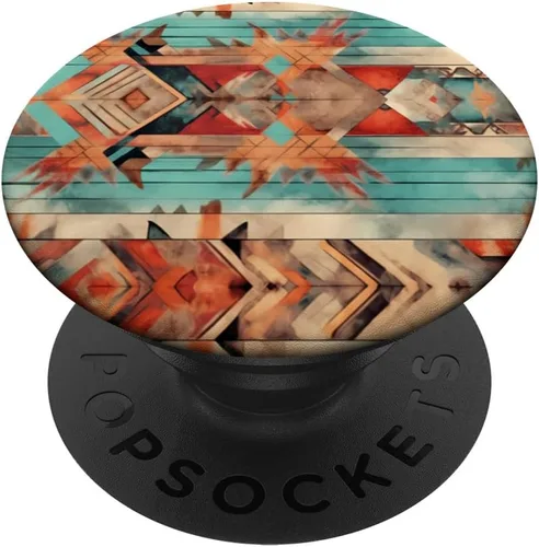 Vista 6 de Patrón azteca bohemio occidental, estilo vintage, patrón tribal PopSockets MagSafe PopGrip para iPhone