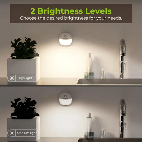 Vista 5 de AUVON - Luz nocturna recargable con batería, mini con sensor de movimiento, luz LED blanca fría autoadhesiva para armario con sensor de atardecer a